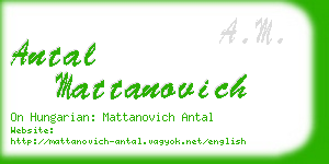 antal mattanovich business card